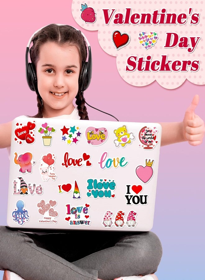 Benresive 300 Pcs Valentines Day Stickers for Kids - Bulk Valentines Day Crafts Party Favors, Goody Bag Stuffers, Waterproof Vinyl Laptop & Water Bottle Stickers - Image 5